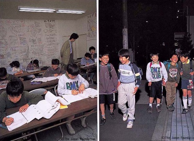 Cram school starts at an early age. Hours of youthful years wasted on the preparation for entrance exams.